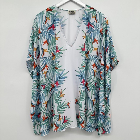 Show Me Your MuMu Other - Show Me Your Mumu Poncho Top XS Oversize Tropical Bird Paradise Beach Cover Up